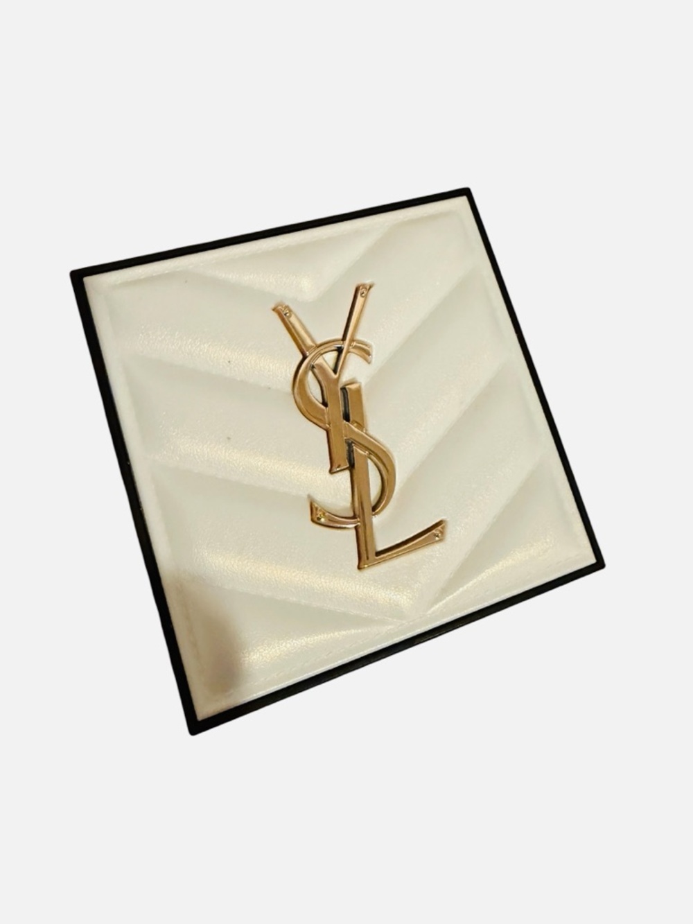 Yves Saint Laurent Cream and Gold Quilted Blush Compact